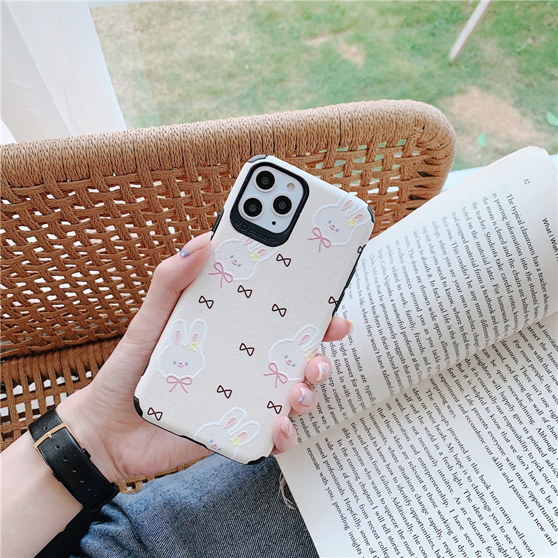 Ốp lưng da imd thỏ cute xỉu cho nhiều dòng máy của Iphone/samsung/oppo/realme/xiaomi/vivo