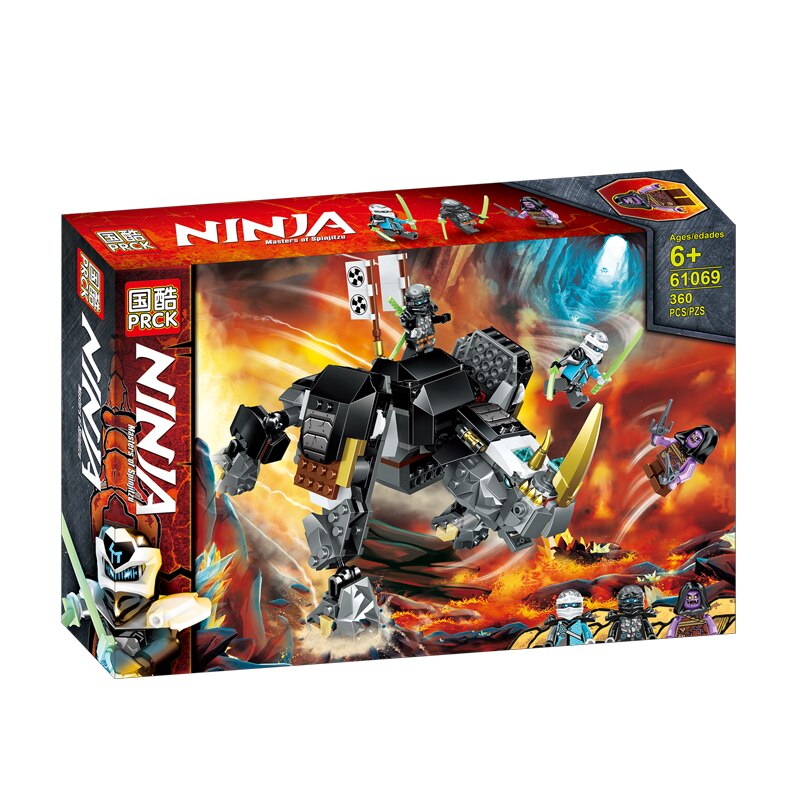 Đồ chơi Lắp ráp Mô hình Lele 61069 Ninja Zane's Mino Creature Rhino Mech Giống như 70719