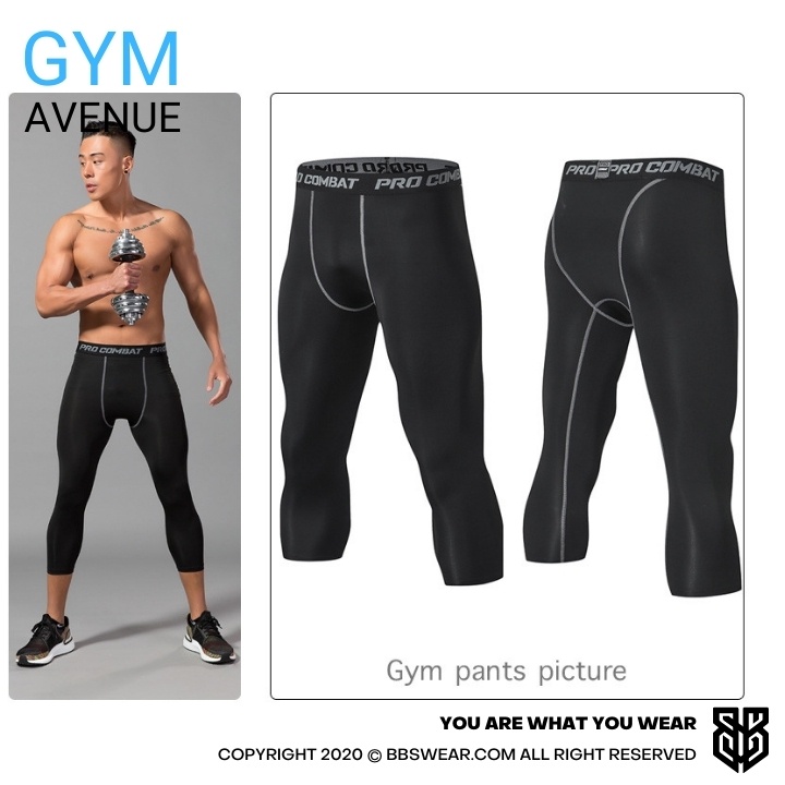 Quần legging bóng rổ thể thao nam lửng 3/4 BBS WEAR COMBAT SIÊU NHẸ SIÊU MÁT