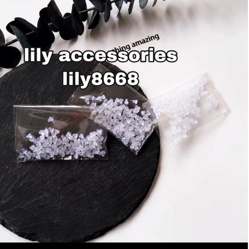 Set 100 chiếc chốt khuyên tai silicon