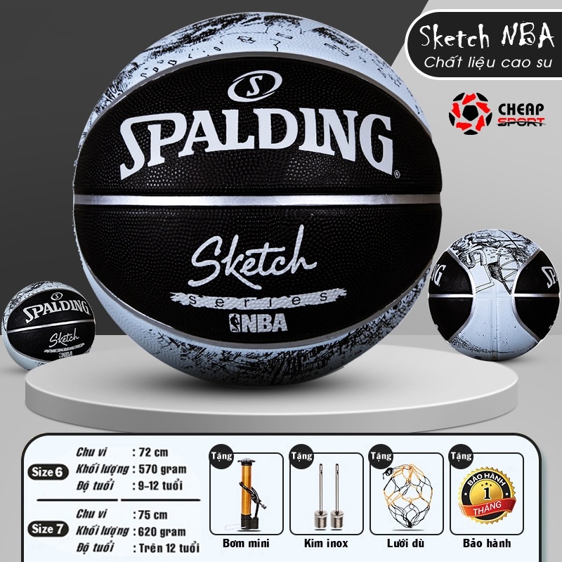 Quả Bóng Rổ Đường Phố SPALDING SKETCH Size 7 Phù Hợp Sân Chơi Outdoor