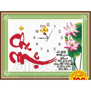 Tranh Thêu Chữ Thập Đồng Hồ Cha Mẹ Đi Khắp Thế Gian Không Ai Sánh Bằng Mẹ 222542 (KHÁCH TỰ THÊU) KT: 68X48CM