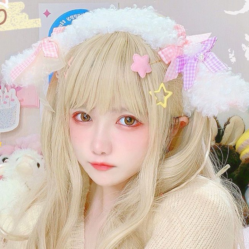 Băng Đô Cài Tóc Hình Tai Cừu Phong Cách Lolita Ngọt Ngào Cho Nữ