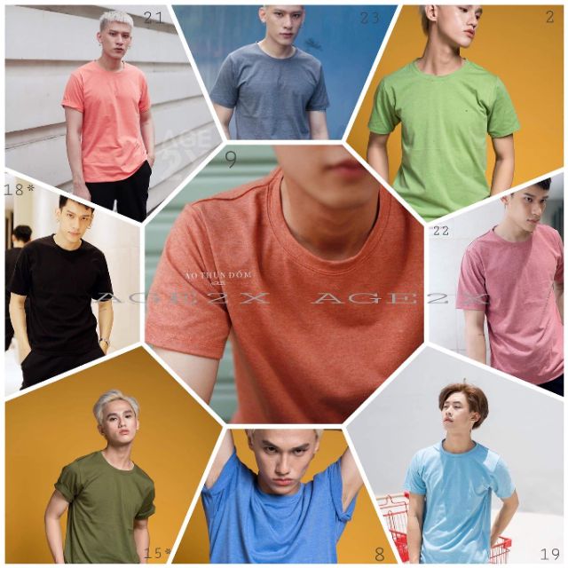 Áo Thun Trơn Nam Nữ #AGE2X Màu 13-23 | BigBuy360 - bigbuy360.vn