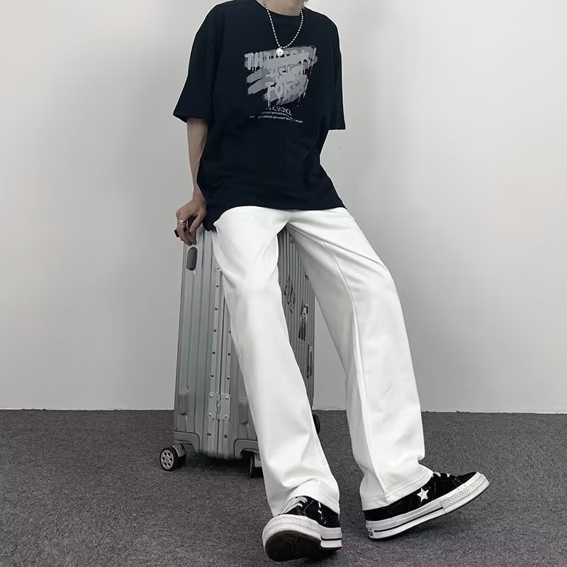 Quần jeans Nam Dài Ống Rộng Thời Trang Phong Cách Hong Kong