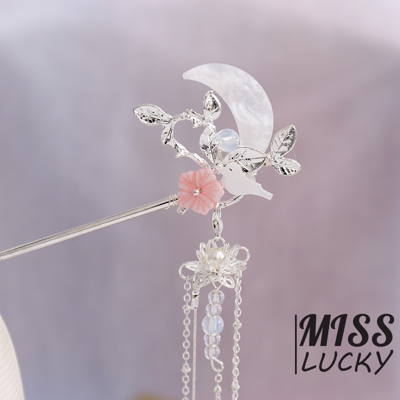 Trâm cài tóc thiết kế dạng tua rua phong cách thời trang Trung Hoa cho nữ