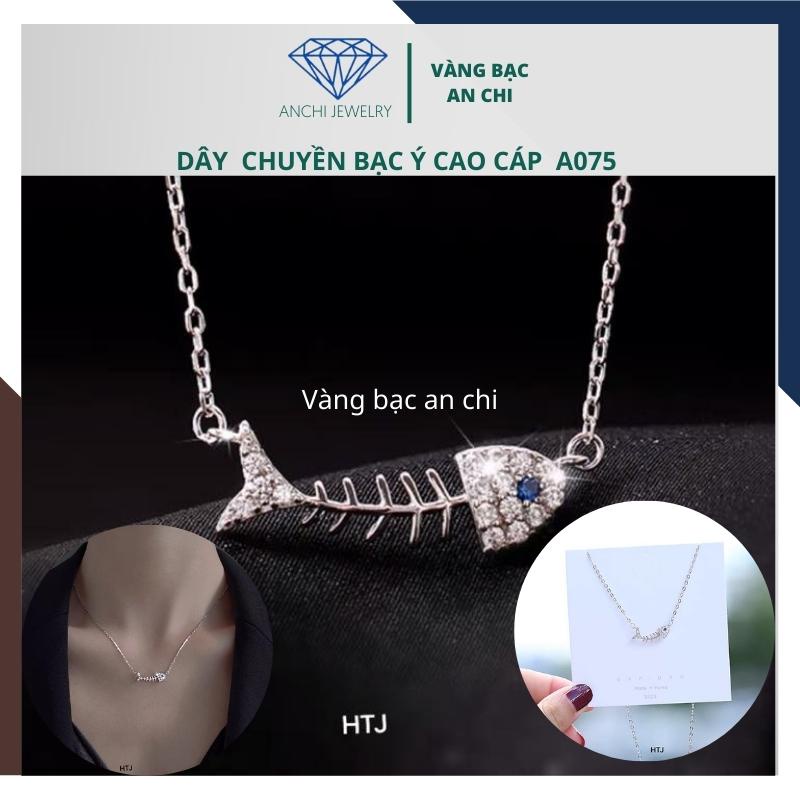 Dây chuyền mặt nơ đính đá, chuẩn bạc ta cao cấp sáng đẹp - Anchi jewelry