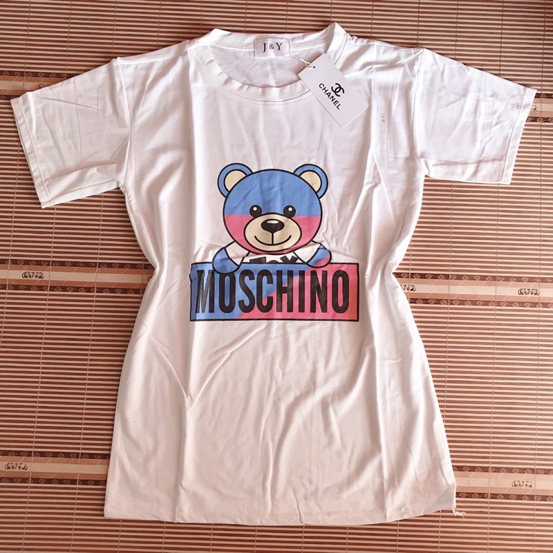 Áo phông unisex 💖Freeship💖Áo thun gấu moschino form rộng tay lỡ - mặc ở nhà, mặc đi chơi - An Xinh Shop