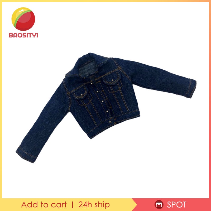 Áo khoác jean xanh cho búp bê 12 inch tỉ lệ 1/6