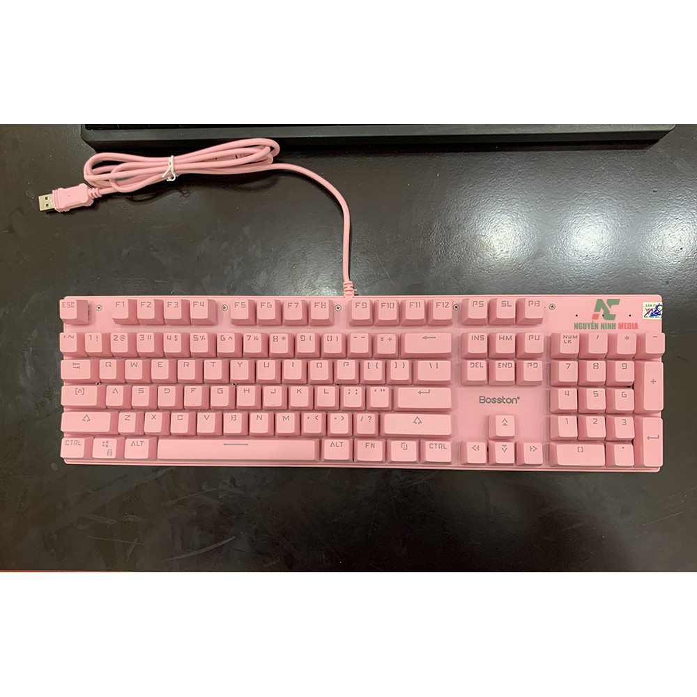 Bộ Phím Chuột Cơ Bosston EK9350 Màu Hồng (Pink) - Hàng Chính Hãng