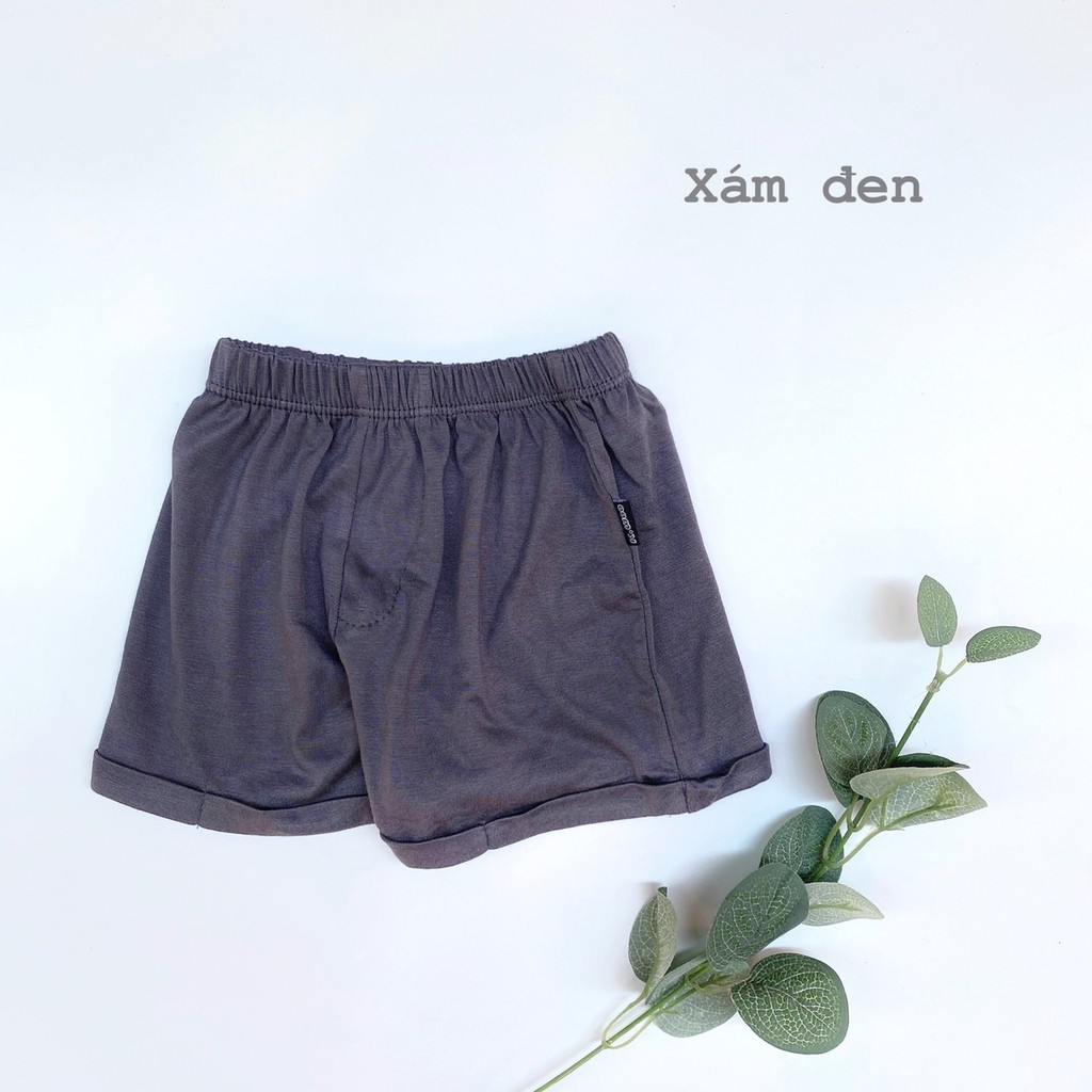 [SALE] Quần đùi bé trai, bé gái KIMCHI gập gấu vải thun lạnh, quần short cho bé mặc nhà mùa hè Minky Mom KWQ2102