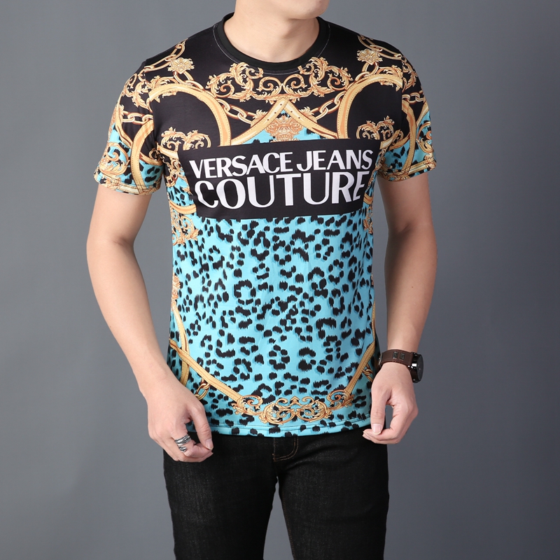 Áo Thun Tay Ngắn Cổ Tròn Chất Cotton In Logo Versace Thời Trang Có Size Từ M-3Xl Cho Nam