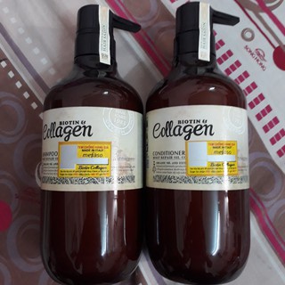 Bộ dầu gội xả Collagen Mefaso 800ml x 2 của Ý