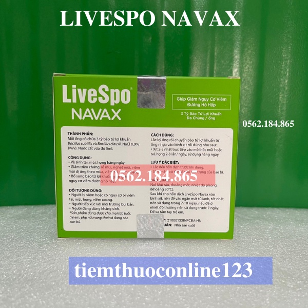 [Chụp Thật Chính Hãng] LIVESPO NAVAX - Dung dịch vệ sinh tai, mũi, họng