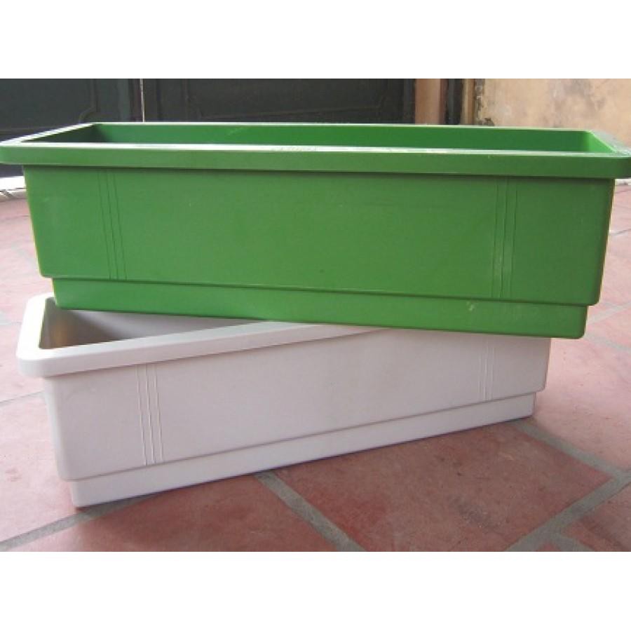 Set 02 Chậu nhựa thông minh trồng rau, trồng hoa, hình chữ nhật, giá treo chậu kích thước 48x20x16cm c/lượng, hg C/ty.