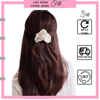 Thun buộc tóc lụa satin dây cột tóc scrunchies (cột tóc vải thanh lịch)