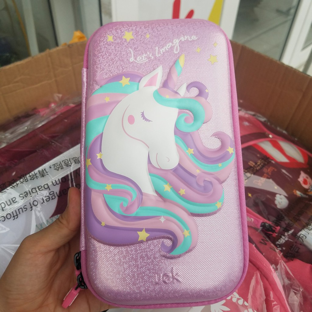 Hộp bút UEK size to bé gái chính hãng Unicorn mèo thỏ ngựa cỡ lớn