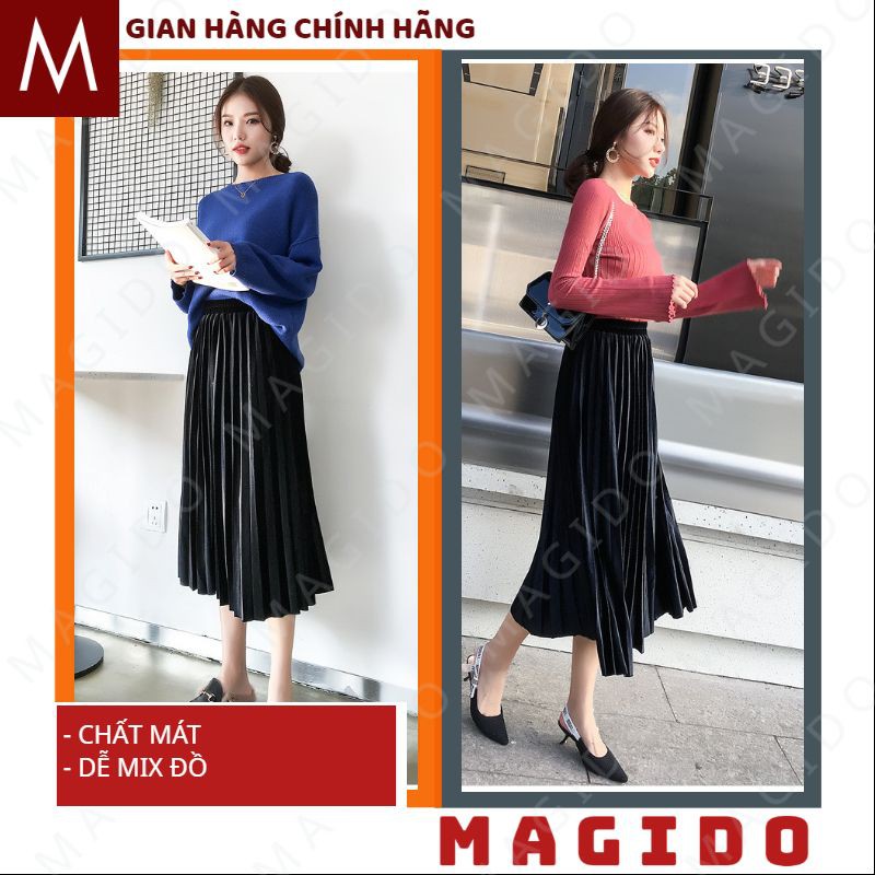 (ẢNH THẬT) chân váy dài  💚chân váy xếp ly -dáng dài cạp chun cực xinh, phong cách ulzzang -tiểu thư -thời trang MAGIDO | BigBuy360 - bigbuy360.vn