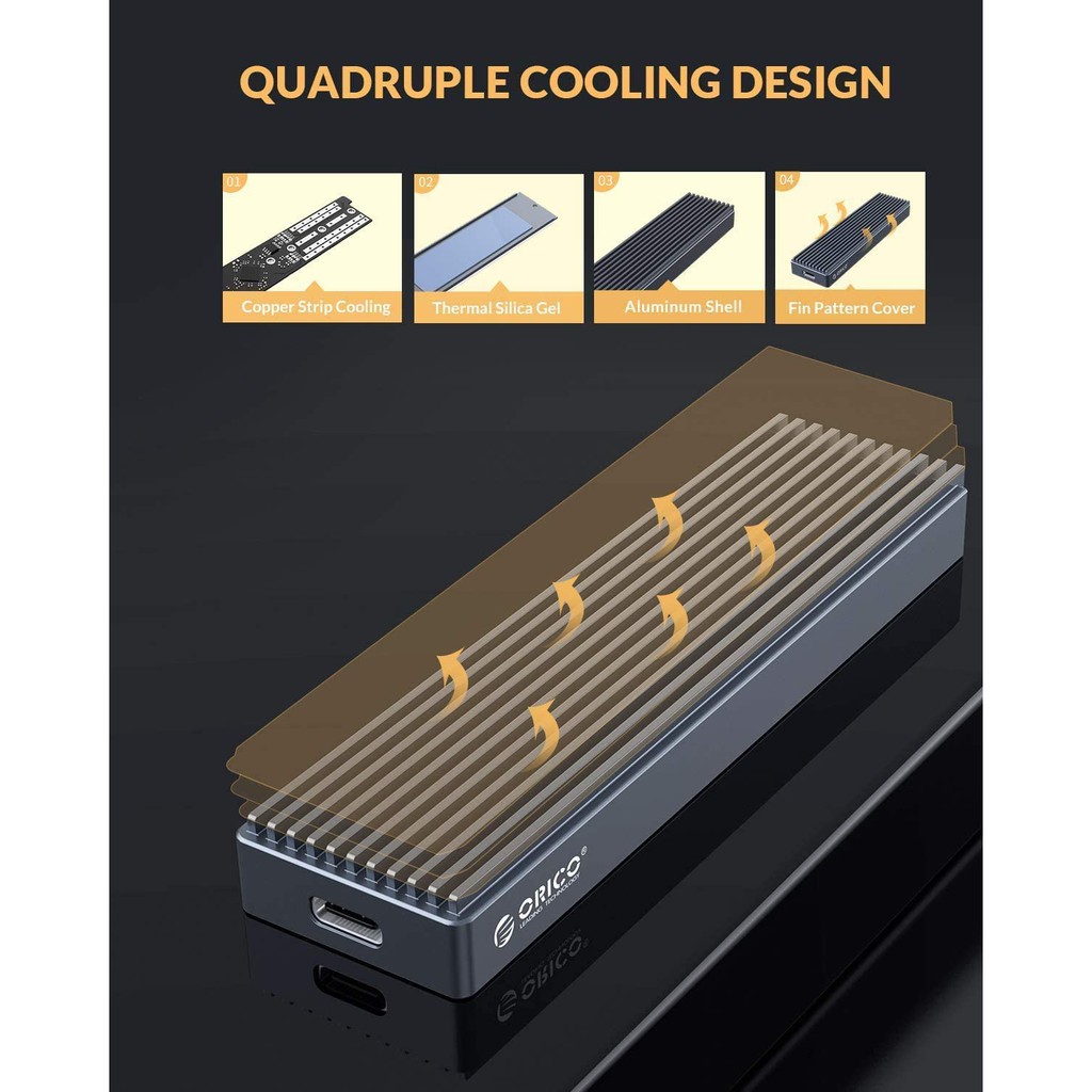 ORICO Vỏ Ổ Cứng Ssd M2 Nvme Kèm Cáp Usb C 10gbps Tiện Dụng Chất Lượng Cao(M2PJM)
