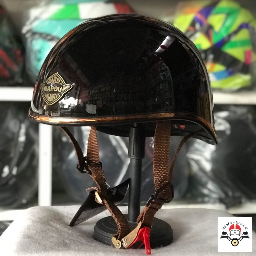 Mũ bảo hiểm nửa đầu NAPOLI N120 Gangster - Màu Đen Nhám , Xước Nhám Size