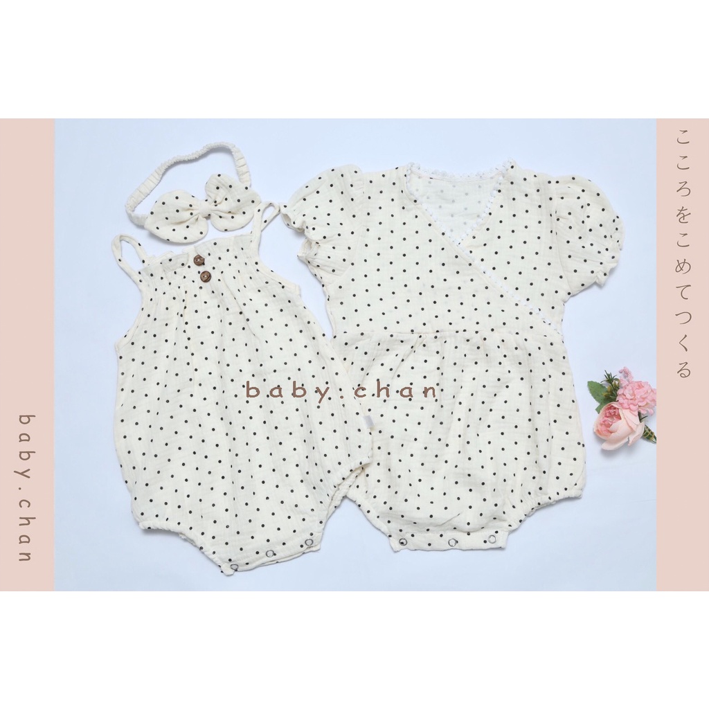 Áo liền quần bé gái, bodysuit cho bé sơ sinh,6 tháng, 1 tuổi vải cotton thấm hút mồ hôi, mềm mịn.