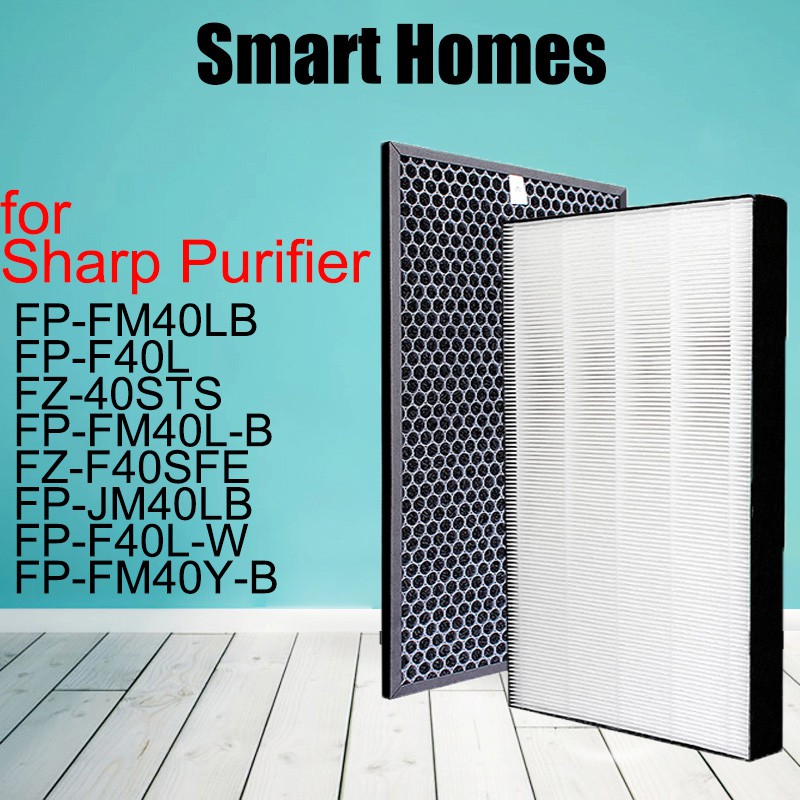 Replacement HEPA Activated Carbon Filter for Sharp FP-F40L FZ-40STS FP-FM40L-B FZ-F40SFE FP-JM40LB FP-F40L-W FP-FM40Y-B Air Purifier