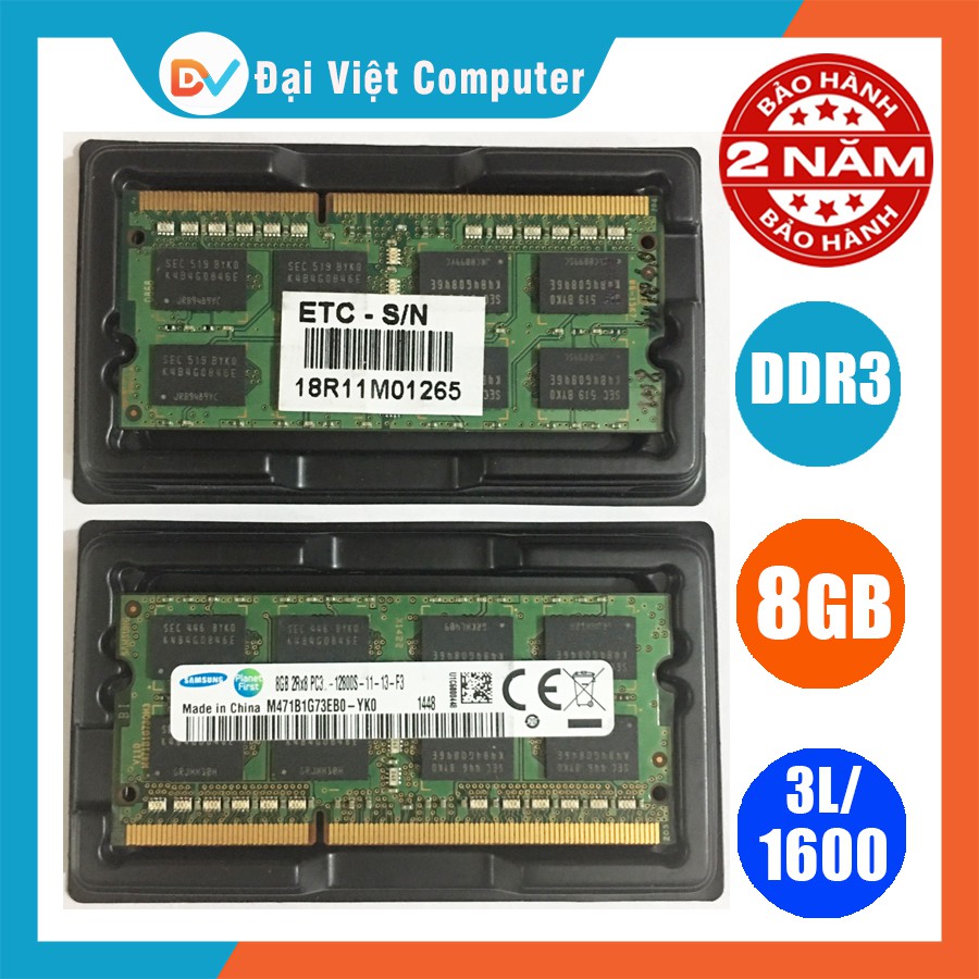 Ram laptop 8GB 4GB 2GB DDR3L bus 1600 PC3L-12800S (hãng ngẫu nhiên) samsung hynix kingston ...