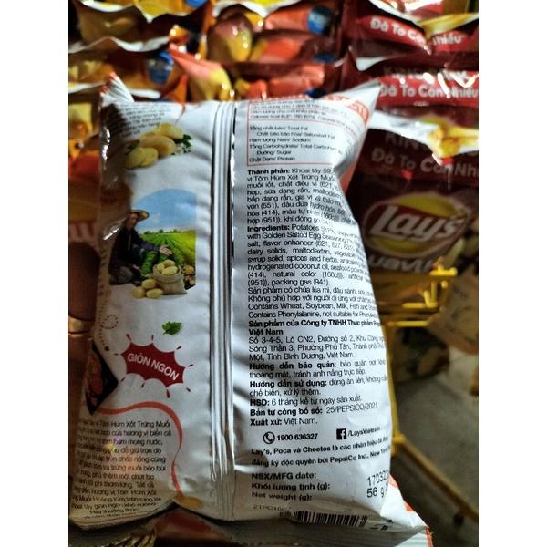 SNACK LAYS ĐẦY ĐỦ HƯƠNG VỊ - Combo 10 gói loại 56g/28g