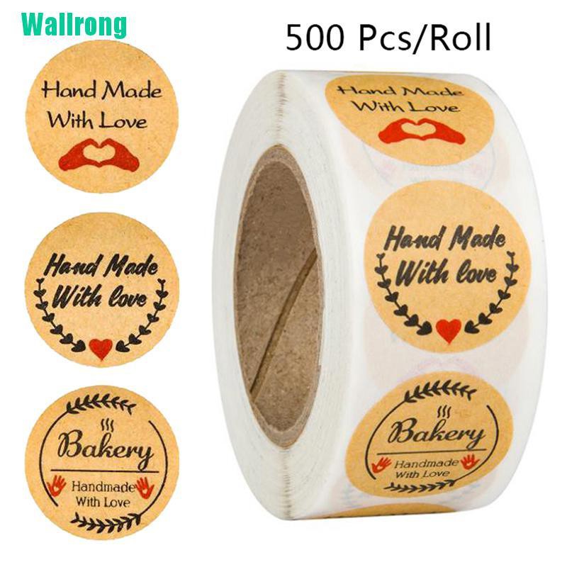 Cuộn 500 Nhãn Dán Chữ Thank You Bằng Giấy Kraft Trang Trí Phong Bì