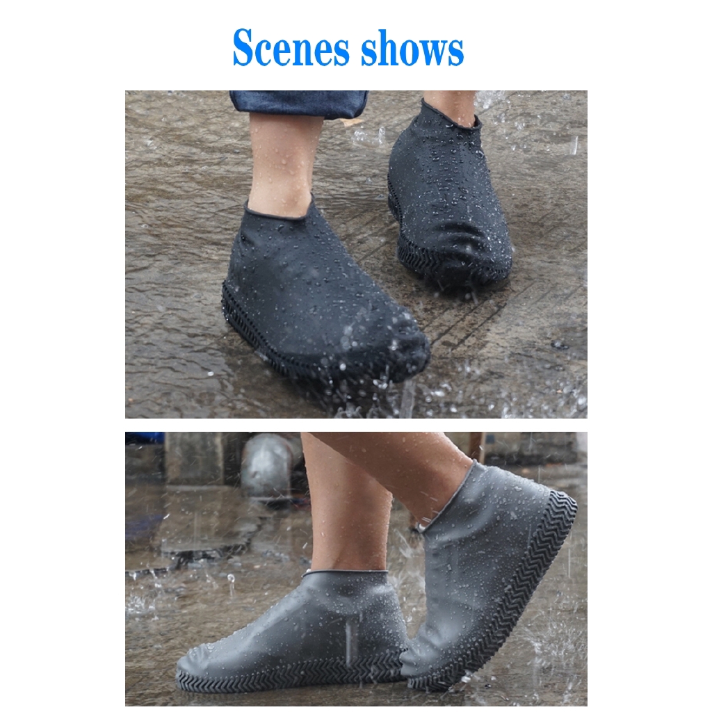 Set 2 vỏ bọc giày Silicone đi mưa chống nước chống trượt chất lượng cao
