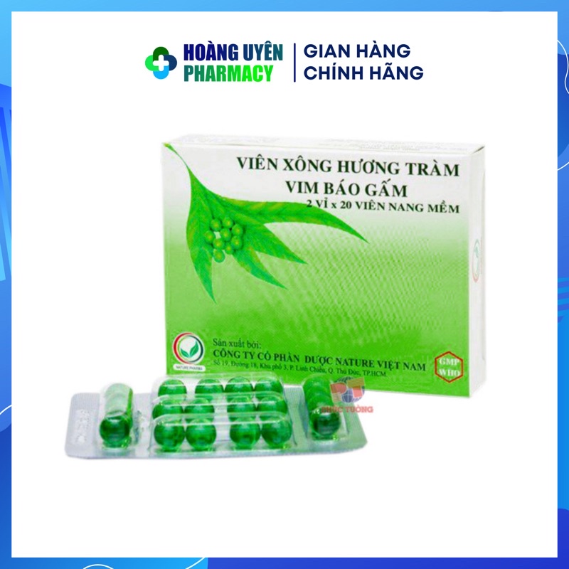 Viên xông hương tràm Vim Báo Gấm - Hộp 40 viên