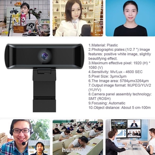 Webcam 1080p 30fps Có Thể Xoay Kèm Mic