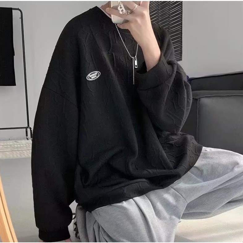 Áo sweater Dáng Rộng Phong Cách Hàn Quốc Thời Trang Xuân Thu Cho Nam