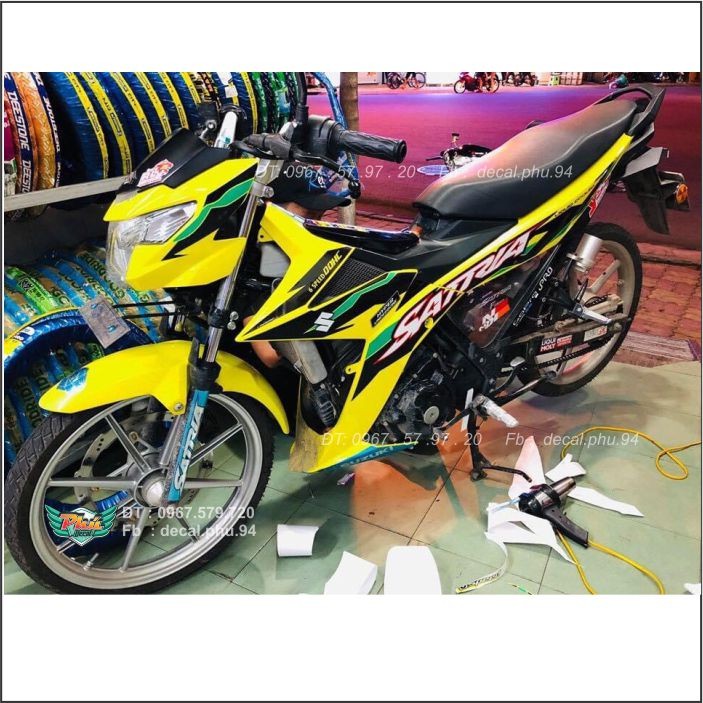 Tem Rời Satria vàng đen Xanh (C)