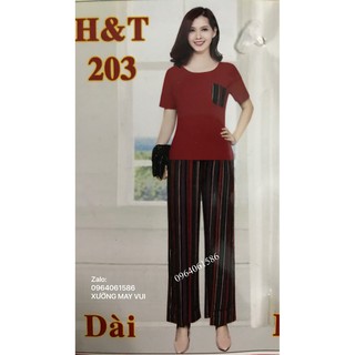 Đồ bộ dài ống rộng sang trọng trẻ trung khi mặc nhà hoặc đi chơi, vải tone thái cao cấp