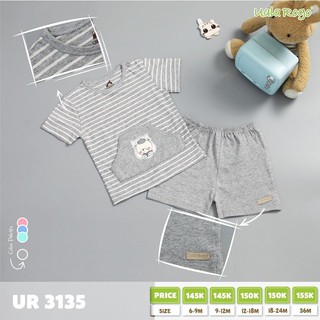 Bộ QA cộc tay cúc vai kẻ nhỏ túi giữa UalaRogo [UR3135]