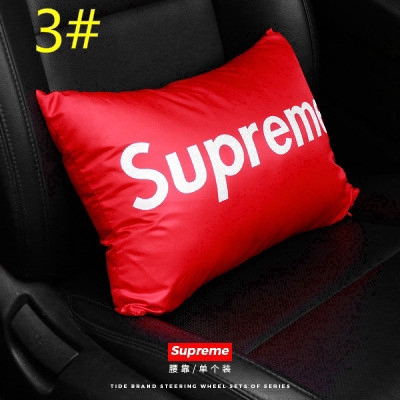 Gối tựa đầu in họa tiết Supreme dành cho xe hơi