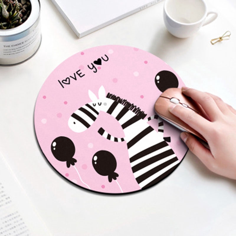 Tấm Lót Chuột Hình Tròn Họa Tiết Hoạt Hình Dễ Thương