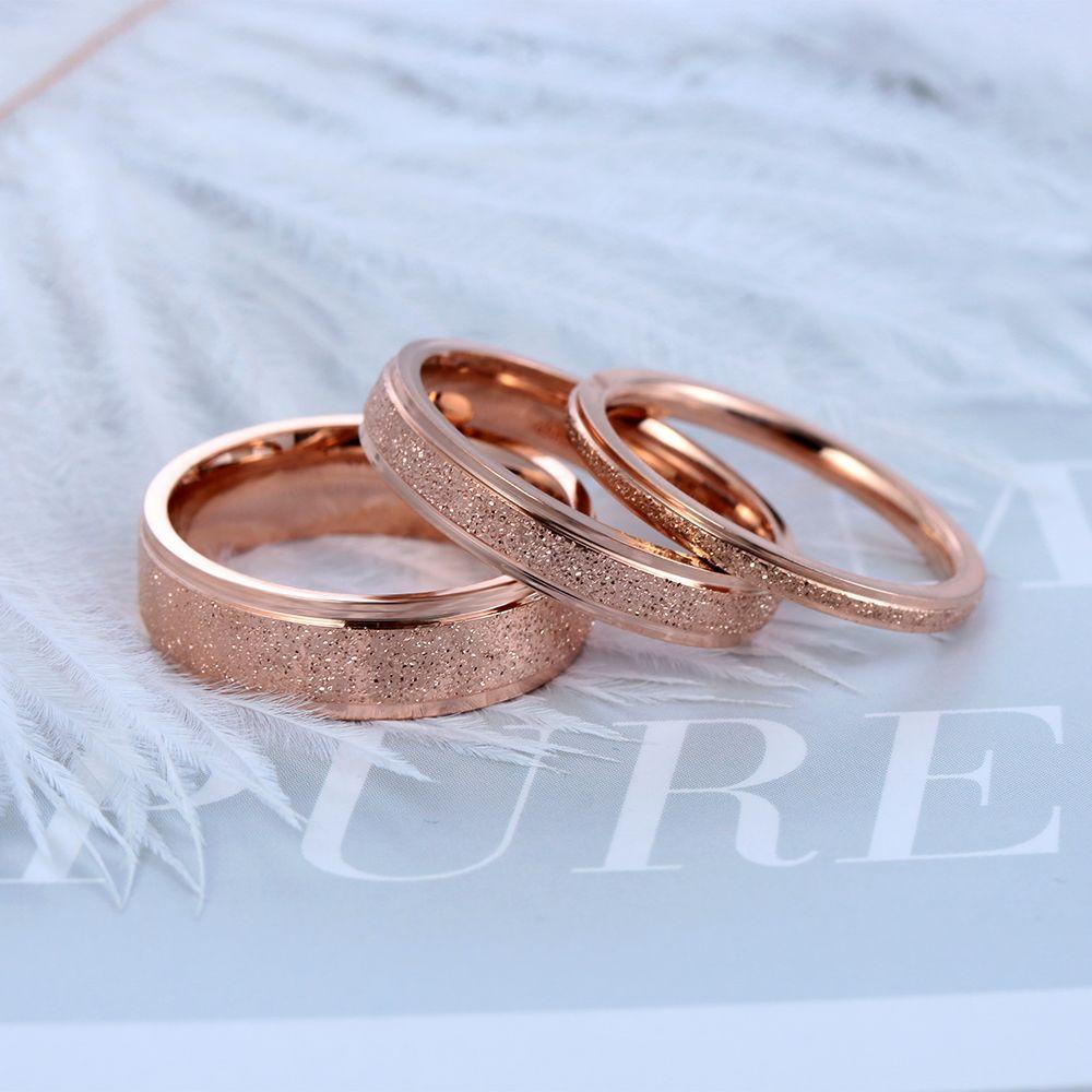 WATTLE Nhẫn Cưới Chất Liệu Thép Không Gỉ Kích Thước 2 / 4 / 6mm