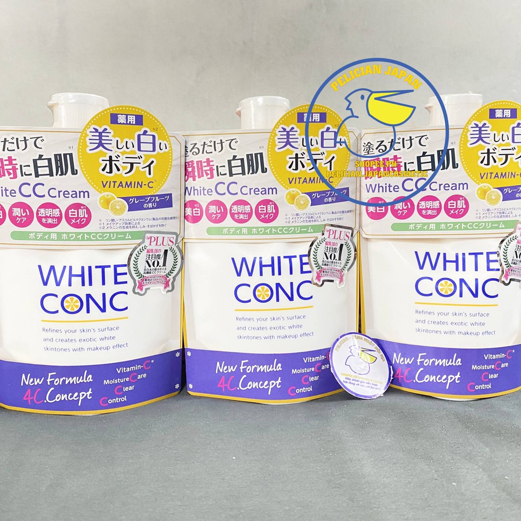Kem Dưỡng Thể Trắng Da White Conc White CC Cream 200g NHẬT BẢN