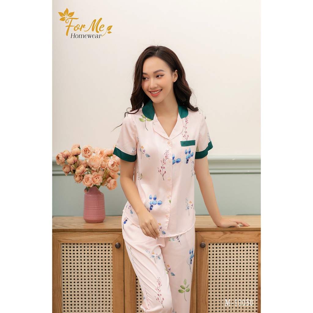 Bộ đồ ngủ, mặc nhà chất Lụa Giấy Luxury bộ phối cổ mã 10 ,forme pijama