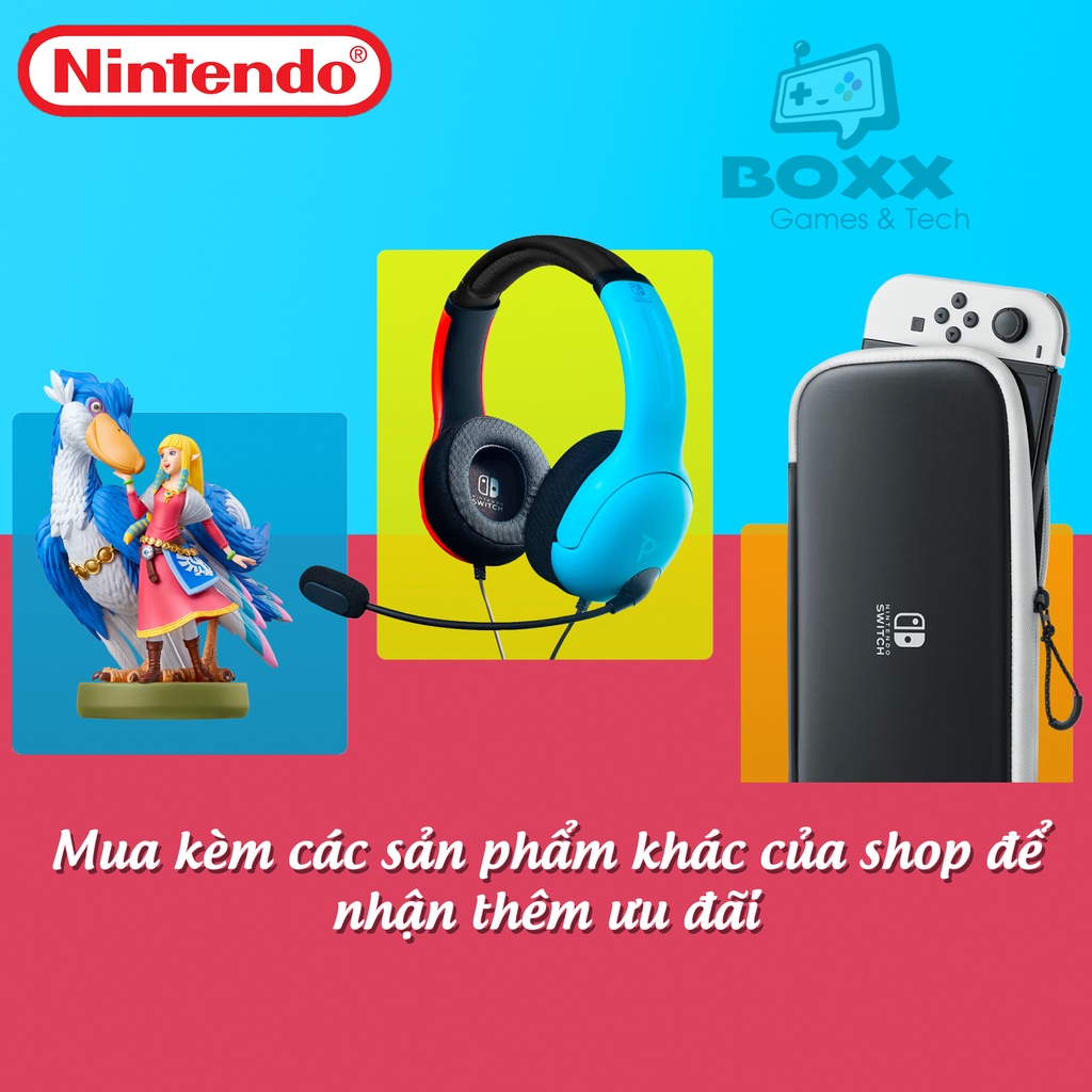 Túi đựng máy Nintendo Switch Oled kèm miếng dán màn hình chính hãng Nintendo