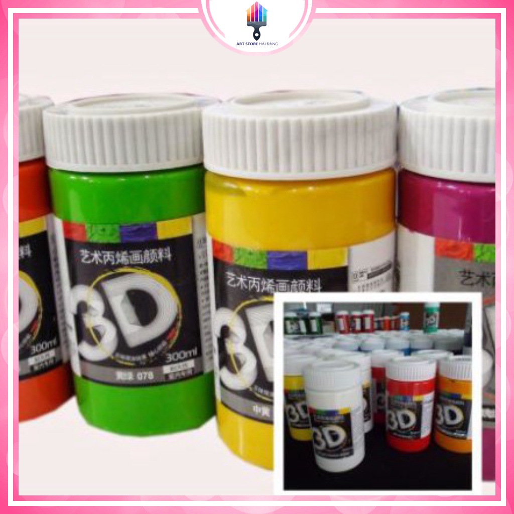 MÀU vẽ tranh ACRYLIC 3D LỌ 300ML.lên màu đẹp chuẩn, không bị mốc