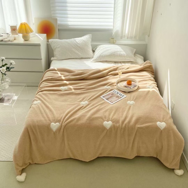 CHĂN CỪU THÊU TIM NỔI PHIÊN BẢN MỚI TẶNG KÈM TÚI SỊN SÒ