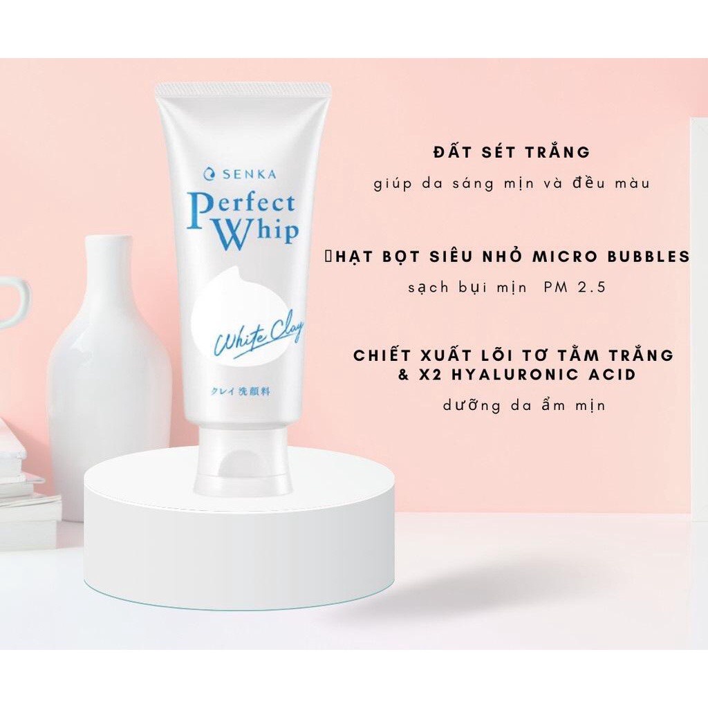 Sữa Rửa Mặt Tạo Bọt Làm Sạch Sâu Senka Perfect Whip U 120g Nhật Bản - Mẫu mới