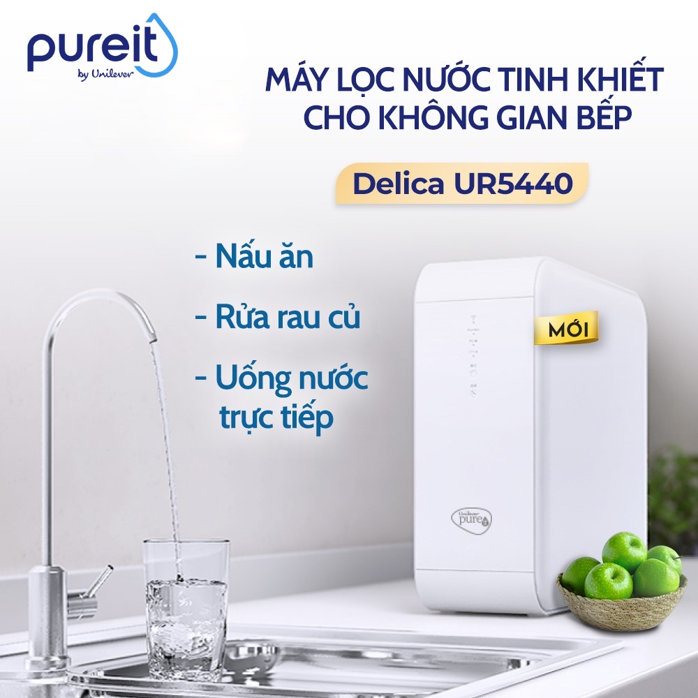 [25-27.12 QUÀ TẶNG 900K | MIỄN PHÍ LẮP ĐẶT | BẢO HÀNH 12 THÁNG] Máy lọc nước Âm tủ bếp Pureit Delica UR5440