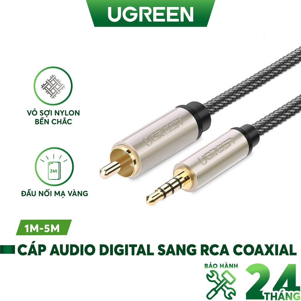 [Mã 2404EL10K giảm 10K đơn 20K] Cáp Audio 3.5mm digital sang RCA Coaxial UGREEN AV132