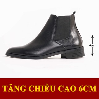 [Da Xịn Không Nhăn] Giày Nam Chelsea Boot Tăng Chiều Cao 6cm
