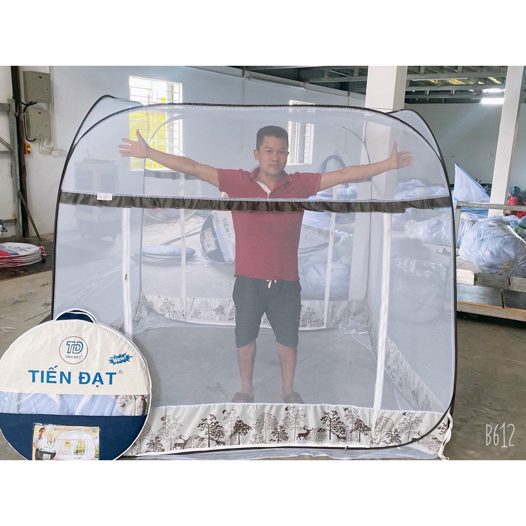 Màn Chụp Tự Bung Đỉnh Vuông Cao Cấp Tiến Đạt - Mùng Gấp Chống Muỗi - BH 12 Tháng