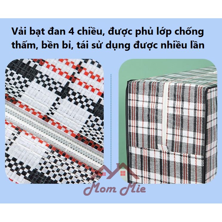 [Đủ size] Túi bạt, túi dứa có dây kéo đựng đồ, chăn mền, vật dụng chống thấm